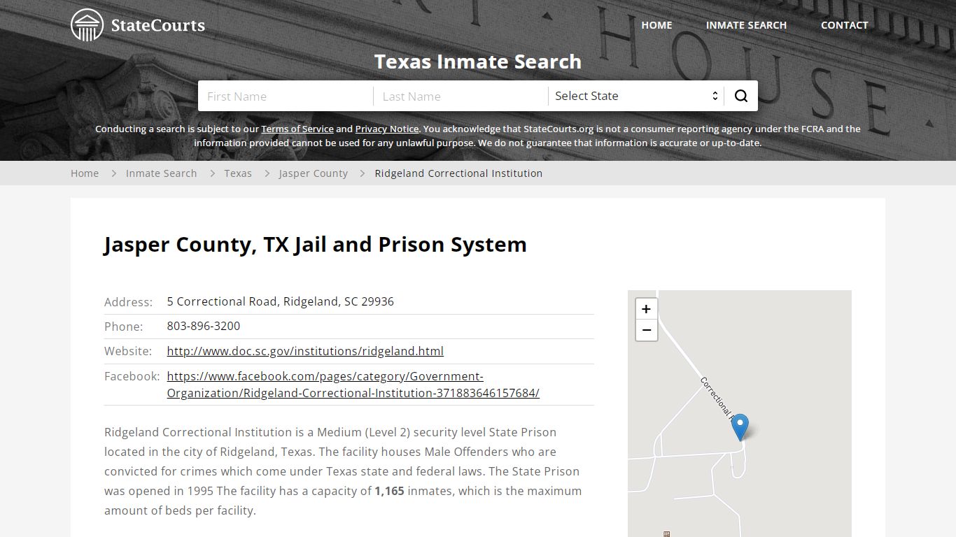 Ridgeland Correctional Institution Inmate Records Search, Texas ...